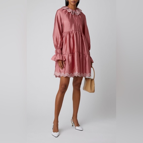 Stine GoyaDaki Tiered Lamé-Cloqué Dress- Size M - Picture 1 of 6